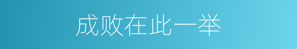 成败在此一举的意思