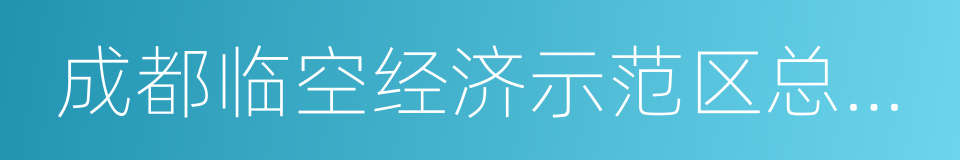 成都临空经济示范区总体方案的同义词