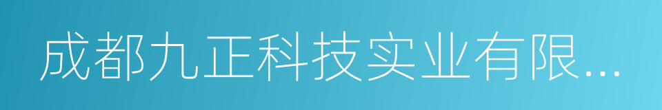 成都九正科技实业有限公司的同义词