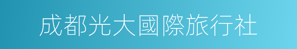 成都光大國際旅行社的同義詞