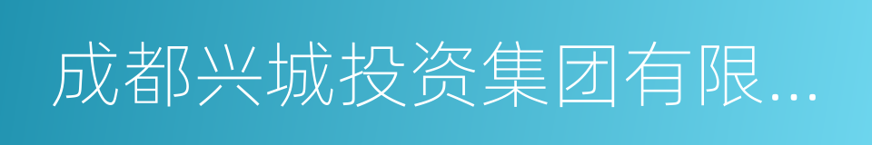 成都兴城投资集团有限公司的同义词