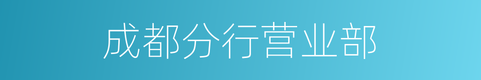 成都分行营业部的同义词