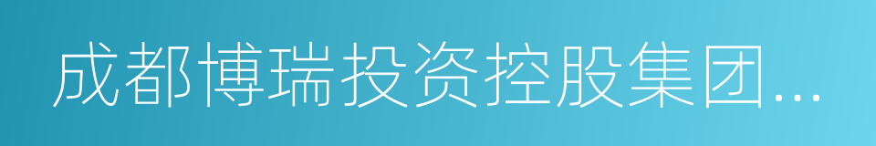 成都博瑞投资控股集团有限公司的同义词