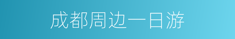 成都周边一日游的同义词