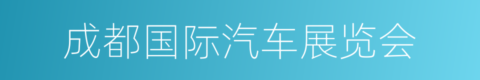 成都国际汽车展览会的同义词