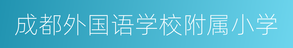 成都外国语学校附属小学的同义词