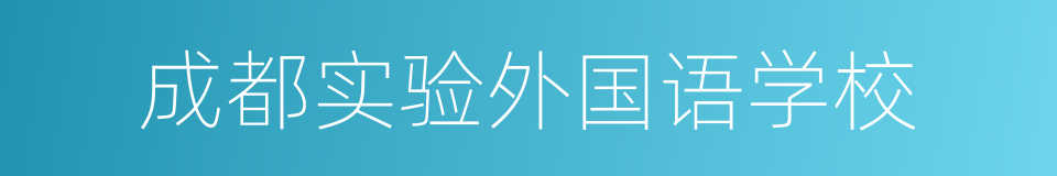 成都实验外国语学校的同义词