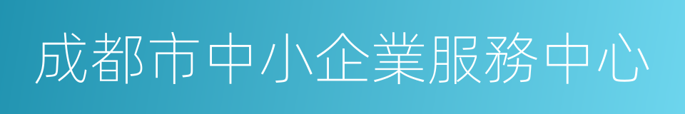 成都市中小企業服務中心的同義詞