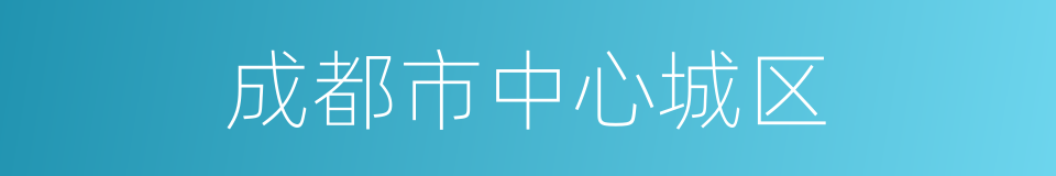 成都市中心城区的同义词