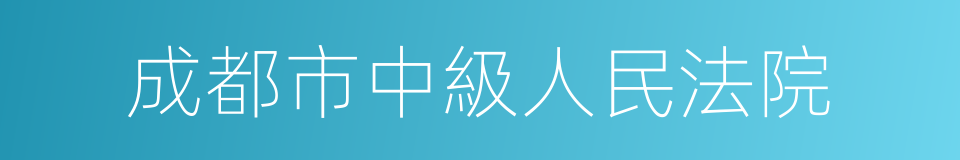 成都市中級人民法院的同義詞