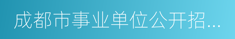 成都市事业单位公开招聘工作人员办法的同义词