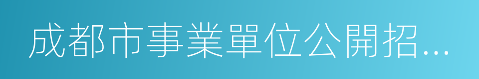 成都市事業單位公開招聘工作人員辦法的同義詞