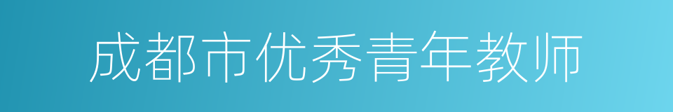 成都市优秀青年教师的同义词