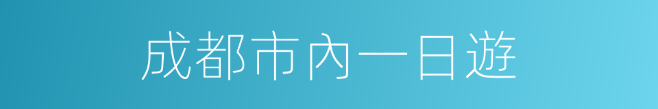 成都市內一日遊的同義詞