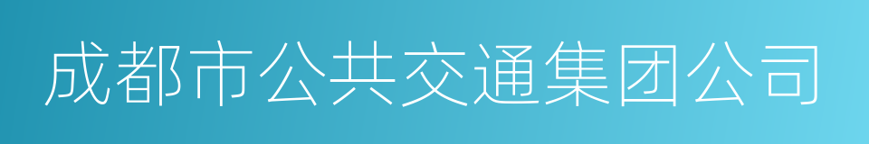 成都市公共交通集团公司的同义词