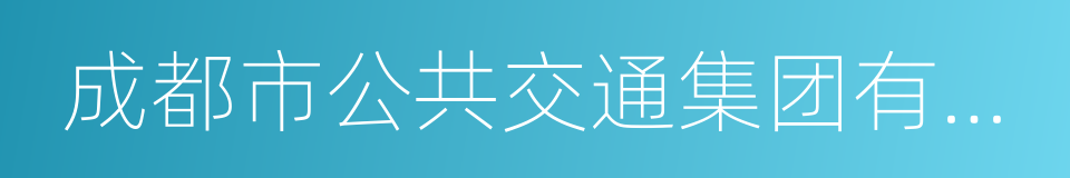 成都市公共交通集团有限公司的同义词