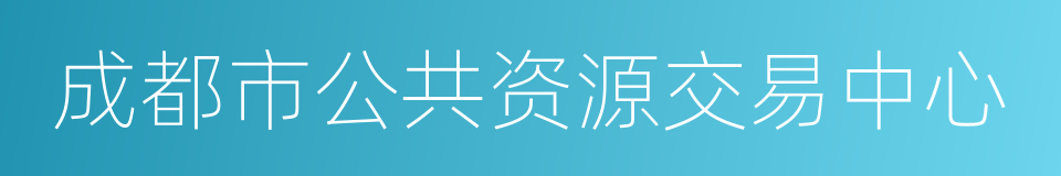 成都市公共资源交易中心的同义词