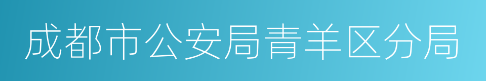 成都市公安局青羊区分局的同义词