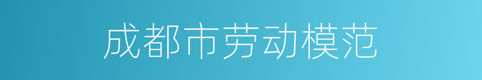 成都市劳动模范的同义词