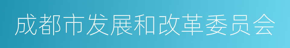 成都市发展和改革委员会的同义词