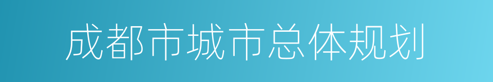 成都市城市总体规划的同义词