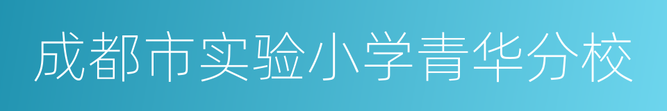 成都市实验小学青华分校的同义词