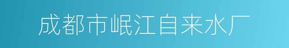 成都市岷江自来水厂的同义词