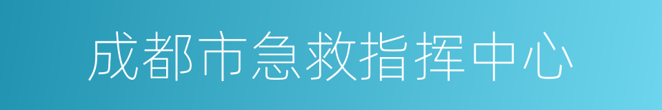 成都市急救指挥中心的同义词