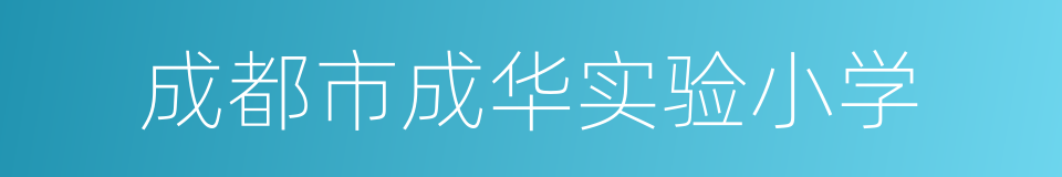 成都市成华实验小学的同义词