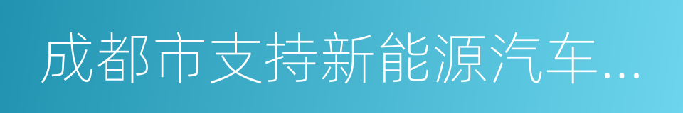 成都市支持新能源汽车推广应用的若干政策的同义词