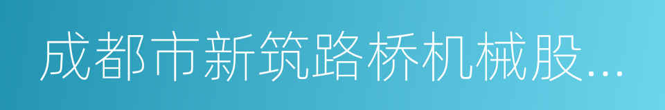 成都市新筑路桥机械股份有限公司的同义词