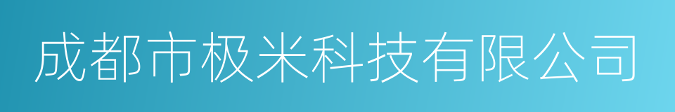 成都市极米科技有限公司的同义词