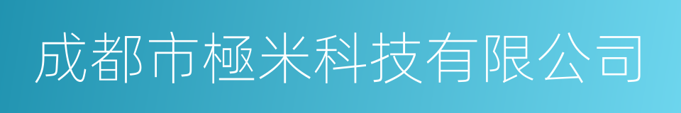 成都市極米科技有限公司的同義詞