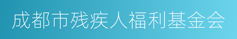 成都市残疾人福利基金会的同义词