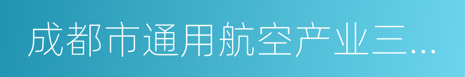 成都市通用航空产业三年行动计划的同义词