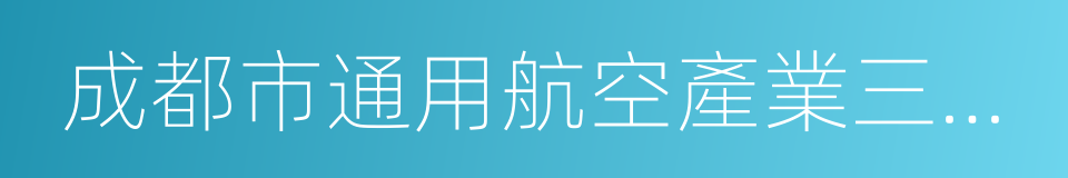 成都市通用航空產業三年行動計劃的同義詞