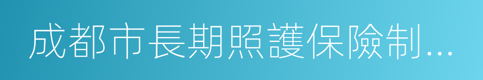 成都市長期照護保險制度試點方案的同義詞