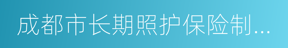 成都市长期照护保险制度试点方案的同义词