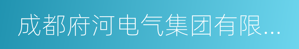 成都府河电气集团有限公司的同义词
