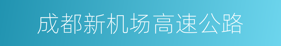 成都新机场高速公路的同义词