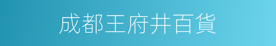 成都王府井百貨的同義詞