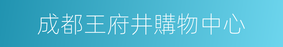 成都王府井購物中心的同義詞