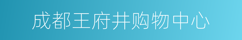 成都王府井购物中心的同义词