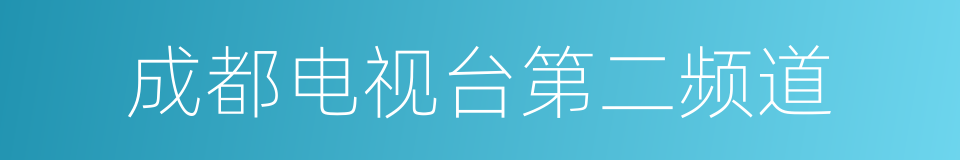 成都电视台第二频道的同义词