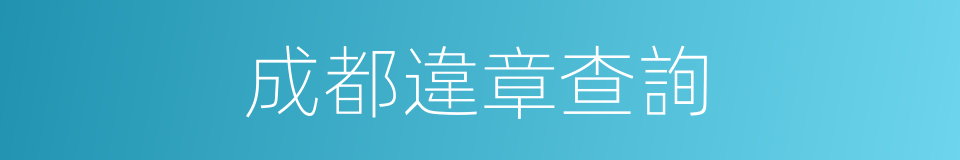 成都違章查詢的同義詞