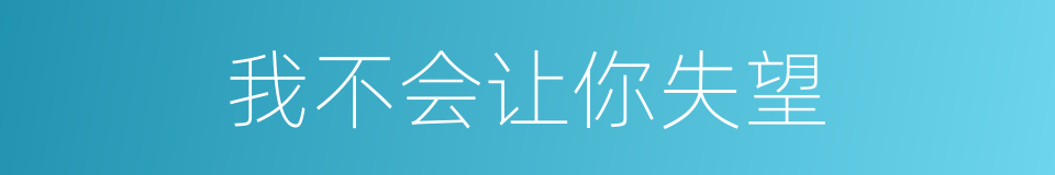 我不会让你失望的同义词