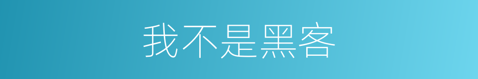 我不是黑客的同义词