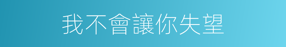 我不會讓你失望的同義詞