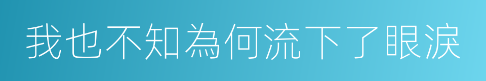 我也不知為何流下了眼淚的同義詞