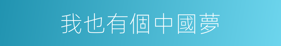 我也有個中國夢的同義詞